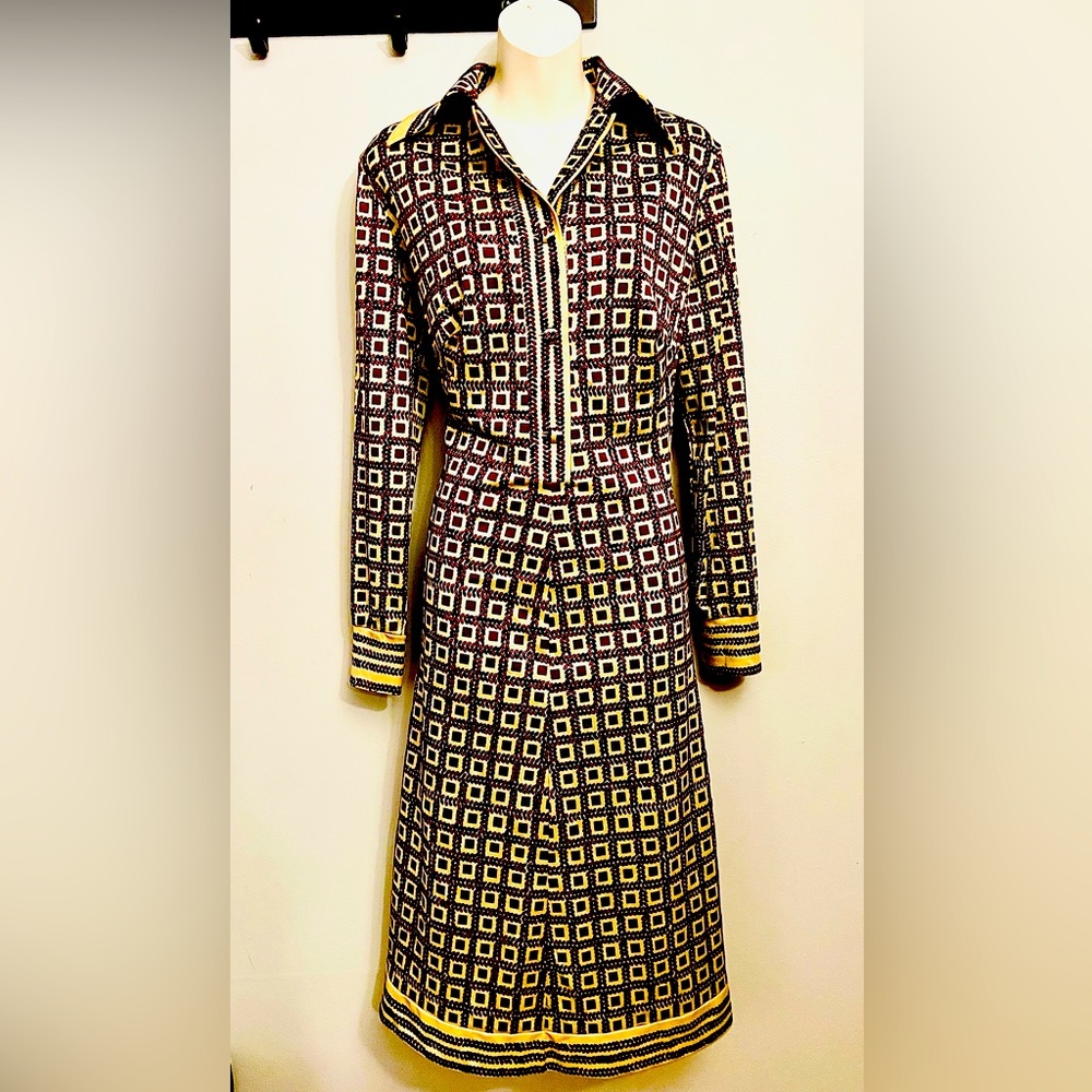 VINTAGE 60s 70s SCALERA Knit A-Line Dress | Made in Italy MINT Mod Dagger Collar